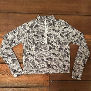 Spyder Black and White Textured Quarter-Zip Pullover